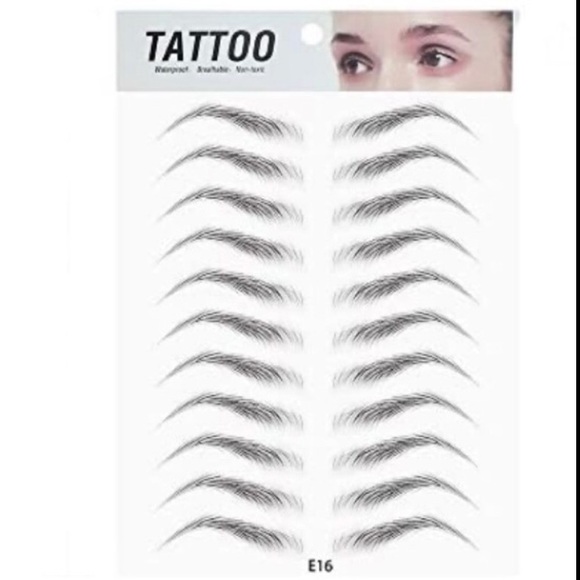 EYEBROW TATTOO transfers 2Pcs Hair-Like makeup Tattoo 11 various sizes NWT - Picture 2 of 4
